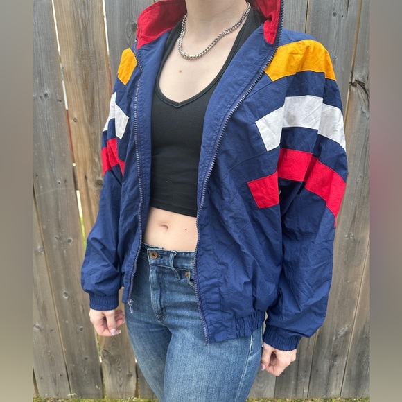 Blue/Navy Vintage 80’s Style Windbreaker - Picture 1 of 2